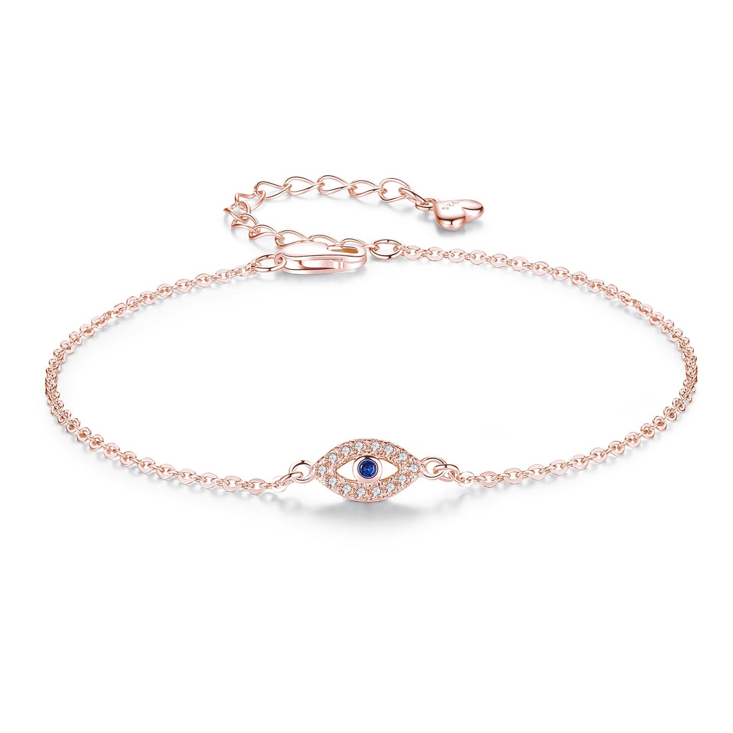 Evil Eye Gold Link Bracelet - Link Bracelet with Evil Eye Pendant