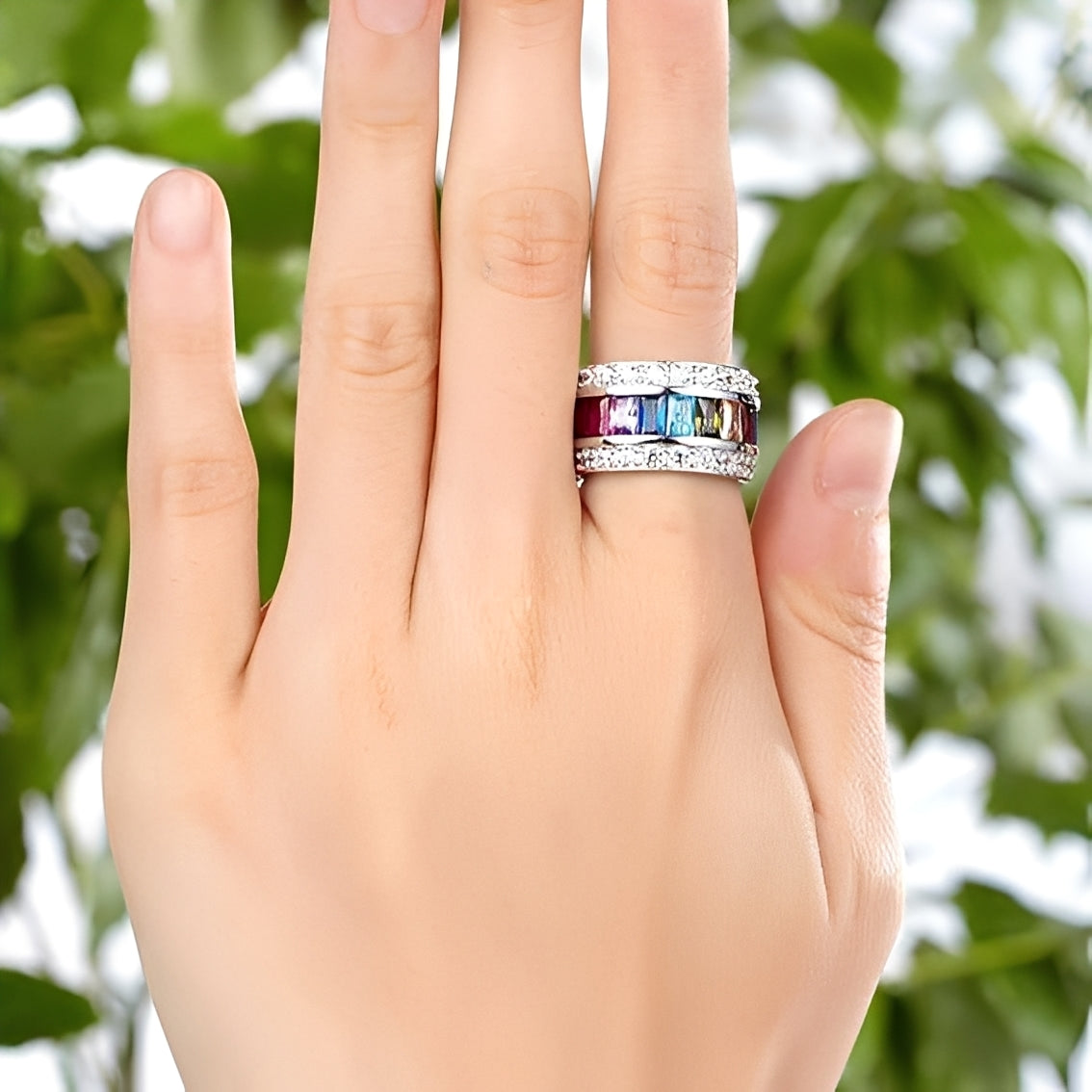 Sheena – Ring with Multiple Stones in 925 Silver