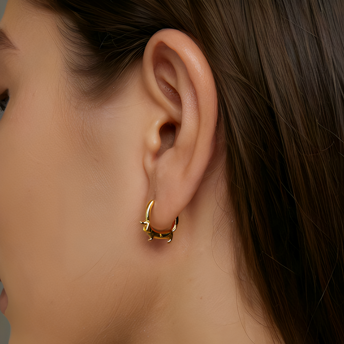 Women’s Hoops with Dachshund Charm