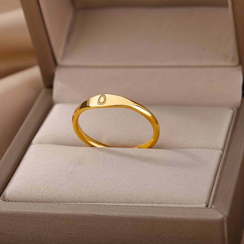Simple Name Ring | Simple Ring with Engraved Initial