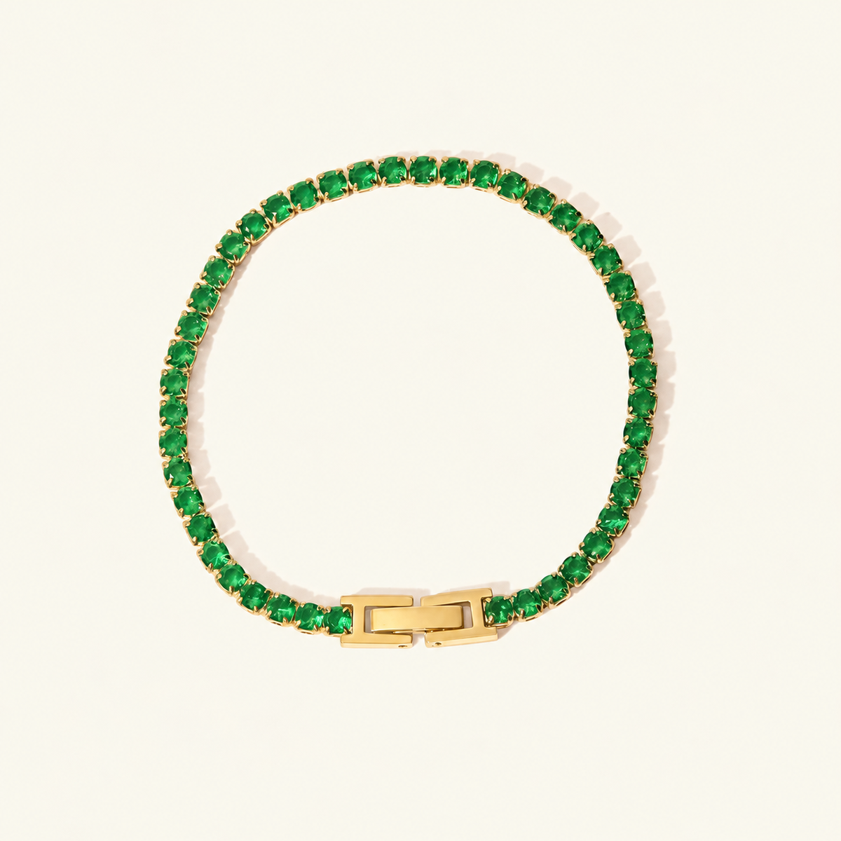 Women’s Tennis Bracelet with Continuous Row of Round Stone Accents and Box Clasp