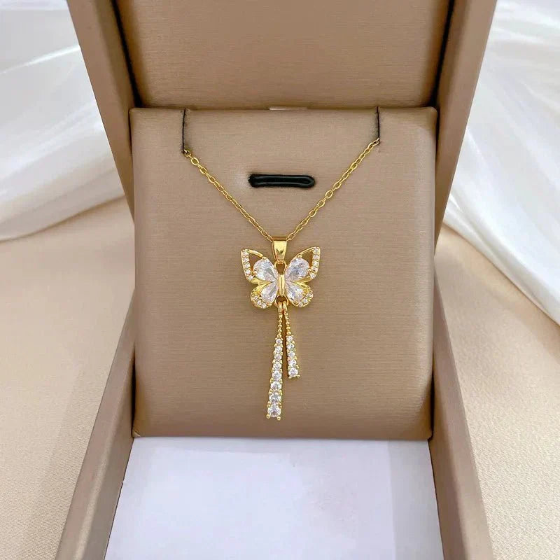 Avie – Radiant Butterfly Necklace with Diamonds
