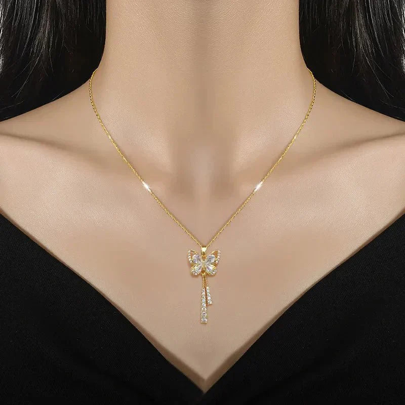 Avie – Radiant Butterfly Necklace with Diamonds