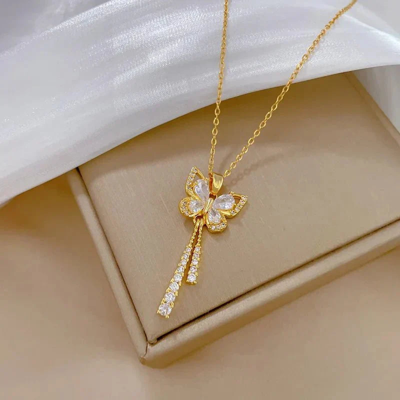 Avie – Radiant Butterfly Necklace with Diamonds