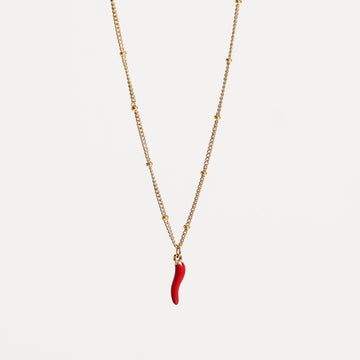 Women's Pendant Necklace with Chili Motif