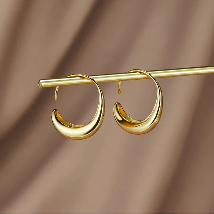 Classic Drop Earrings - Vintage Gold Hoop Earring