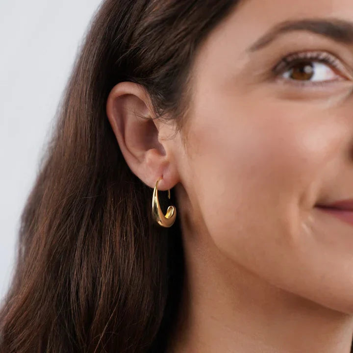 Classic Drop Earrings - Vintage Gold Hoop Earring