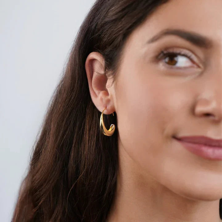 Classic Drop Earrings - Vintage Gold Hoop Earring