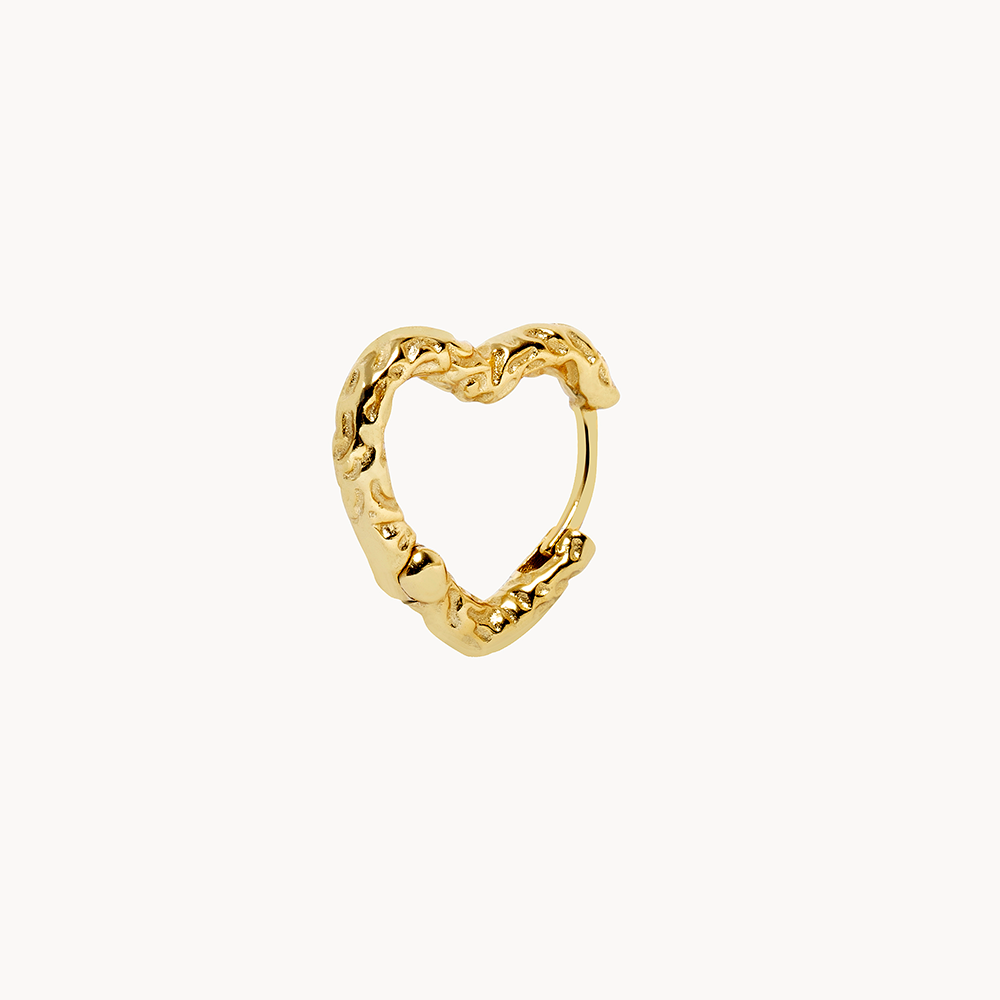 Women’s Heart Hoops with Irregular Texture and Organic Shape