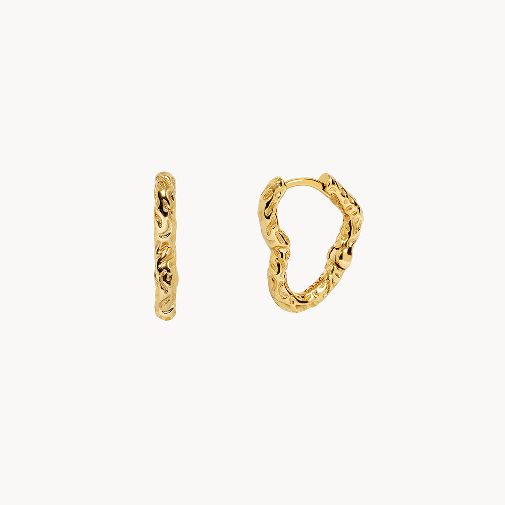 Women’s Heart Hoops with Irregular Texture and Organic Shape