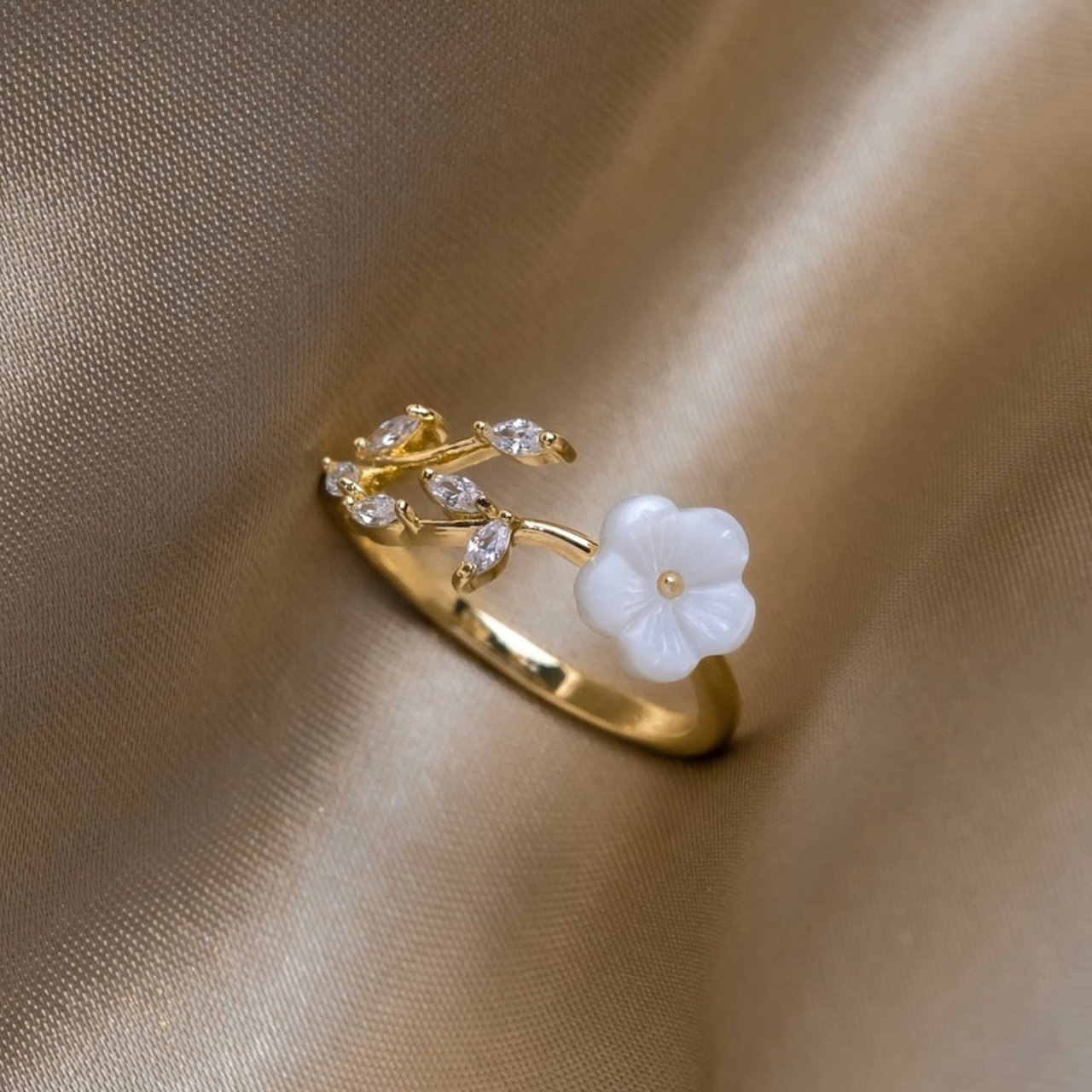 Wildflower Ring - Shell Crystal Petal Ring