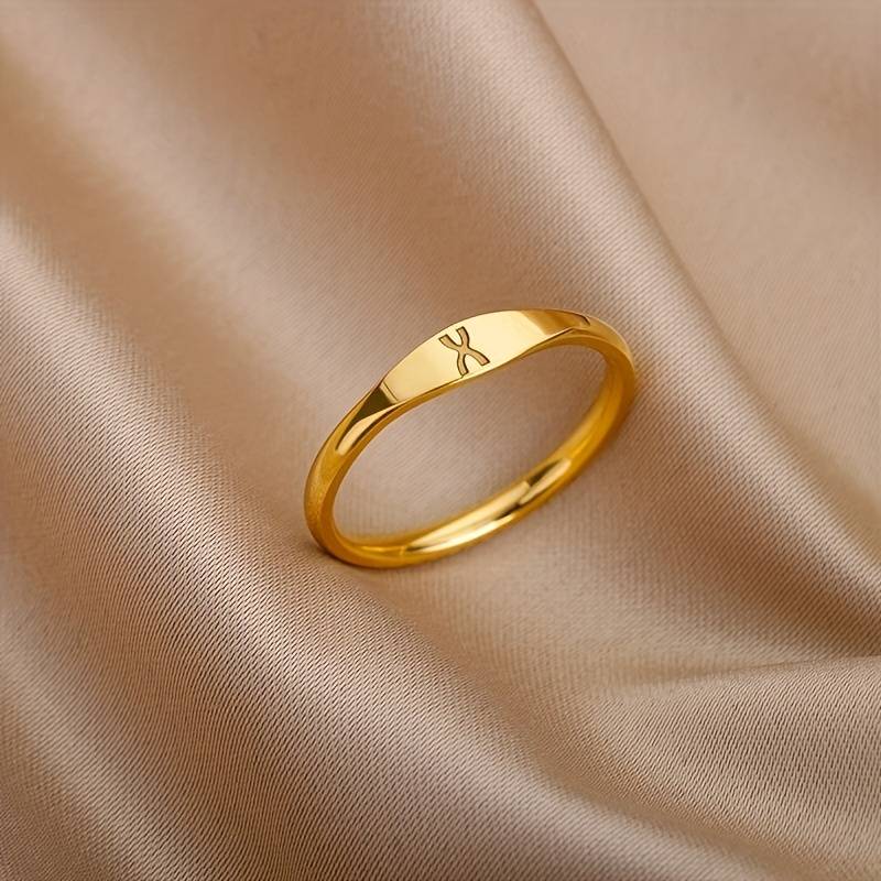Simple Name Ring | Simple Ring with Engraved Initial