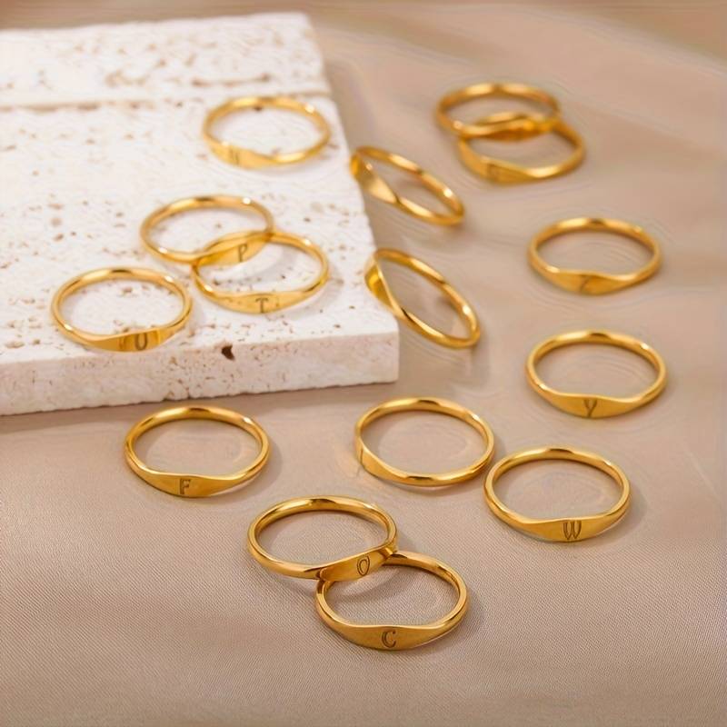 Simple Name Ring | Simple Ring with Engraved Initial