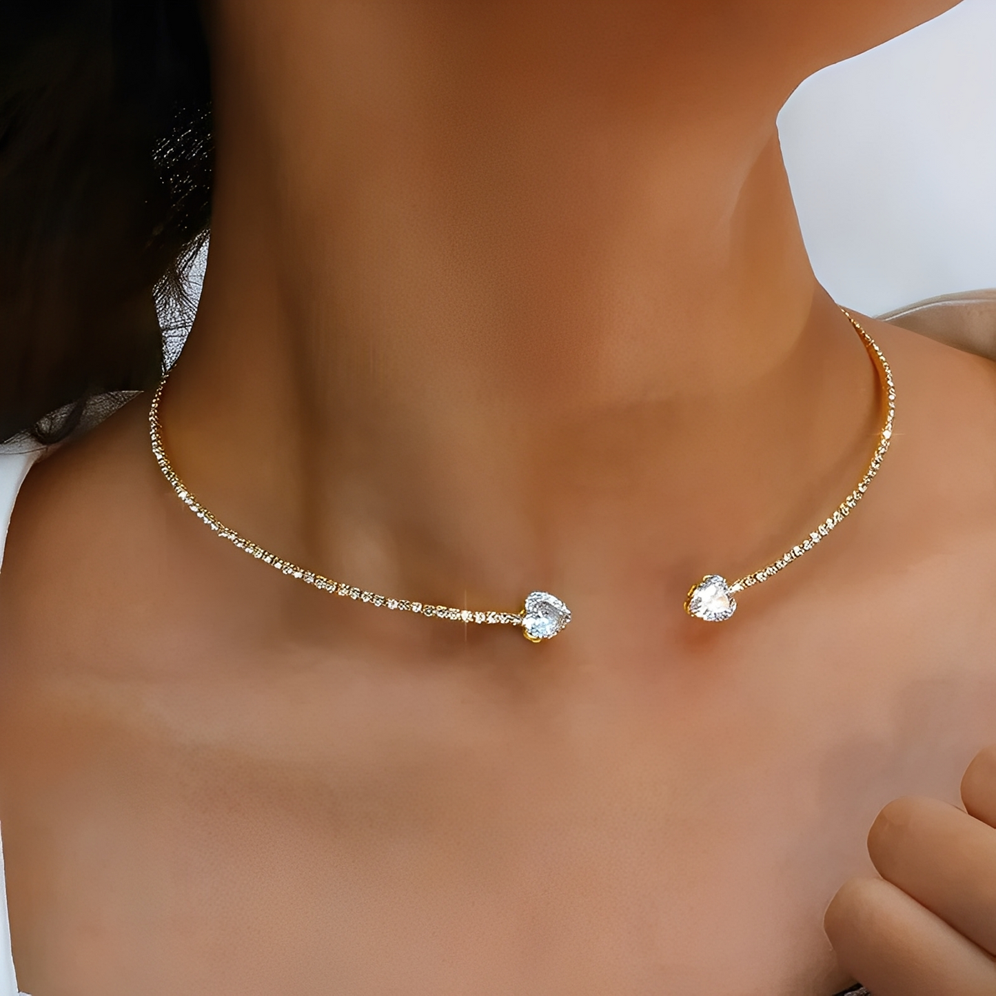 Olli – Necklace Open Heart with Diamonds