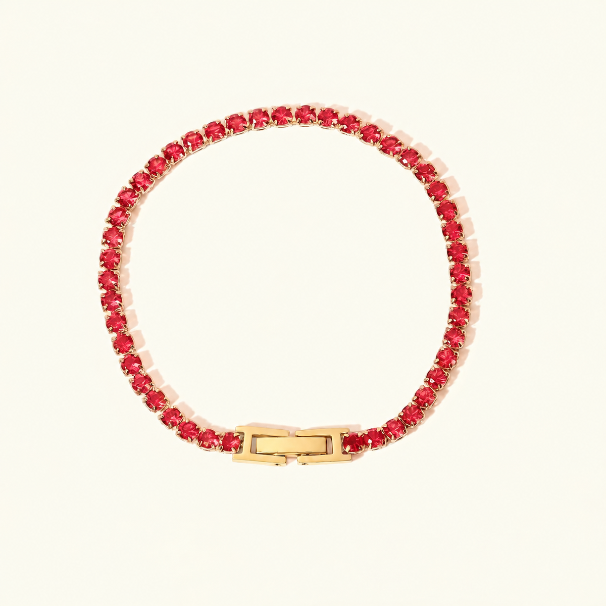 Women’s Tennis Bracelet with Continuous Row of Round Stone Accents and Box Clasp