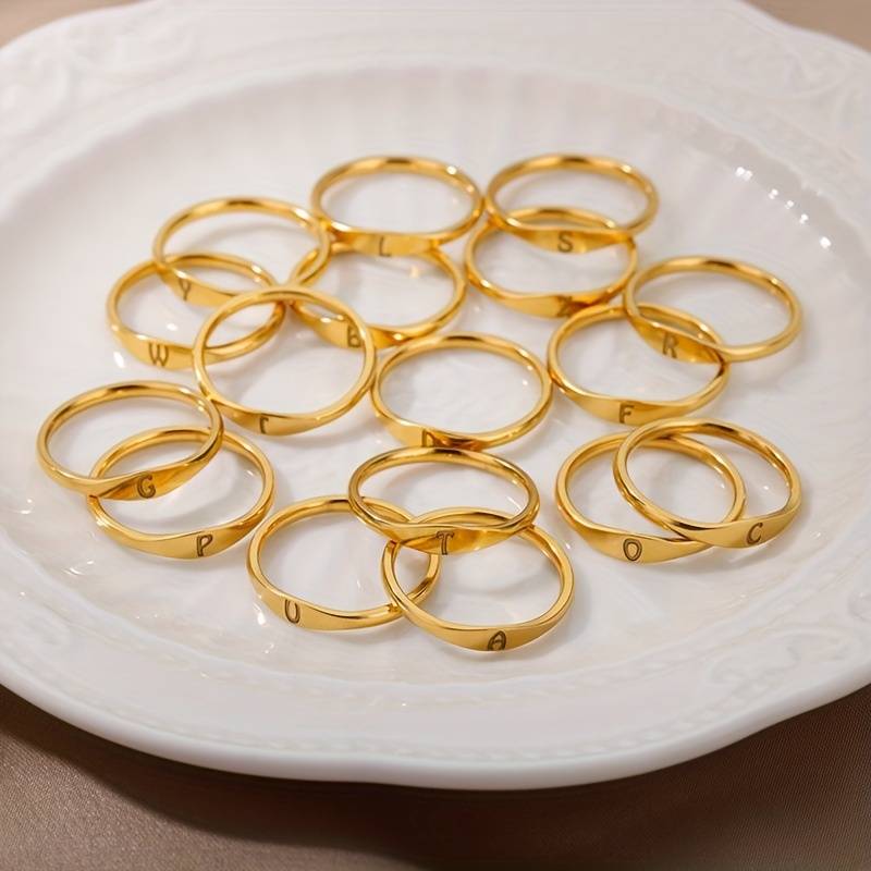 Simple Name Ring | Simple Ring with Engraved Initial