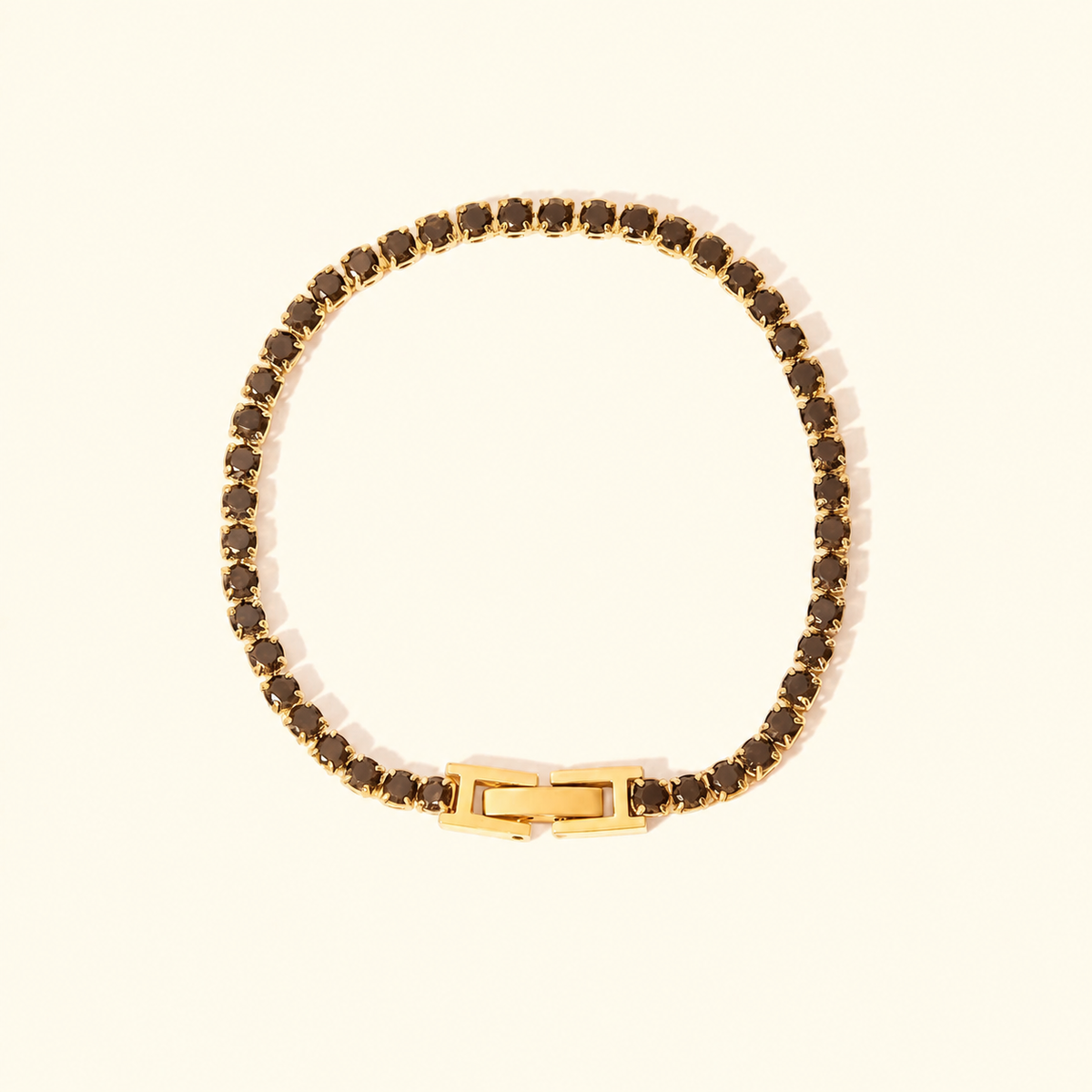 Women’s Tennis Bracelet with Continuous Row of Round Stone Accents and Box Clasp