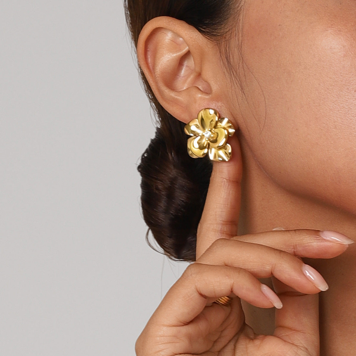 Women's Flower Earrings with Multilayer Flower Design