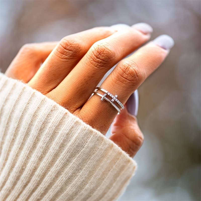 Double Bar - Fine Cross Ring