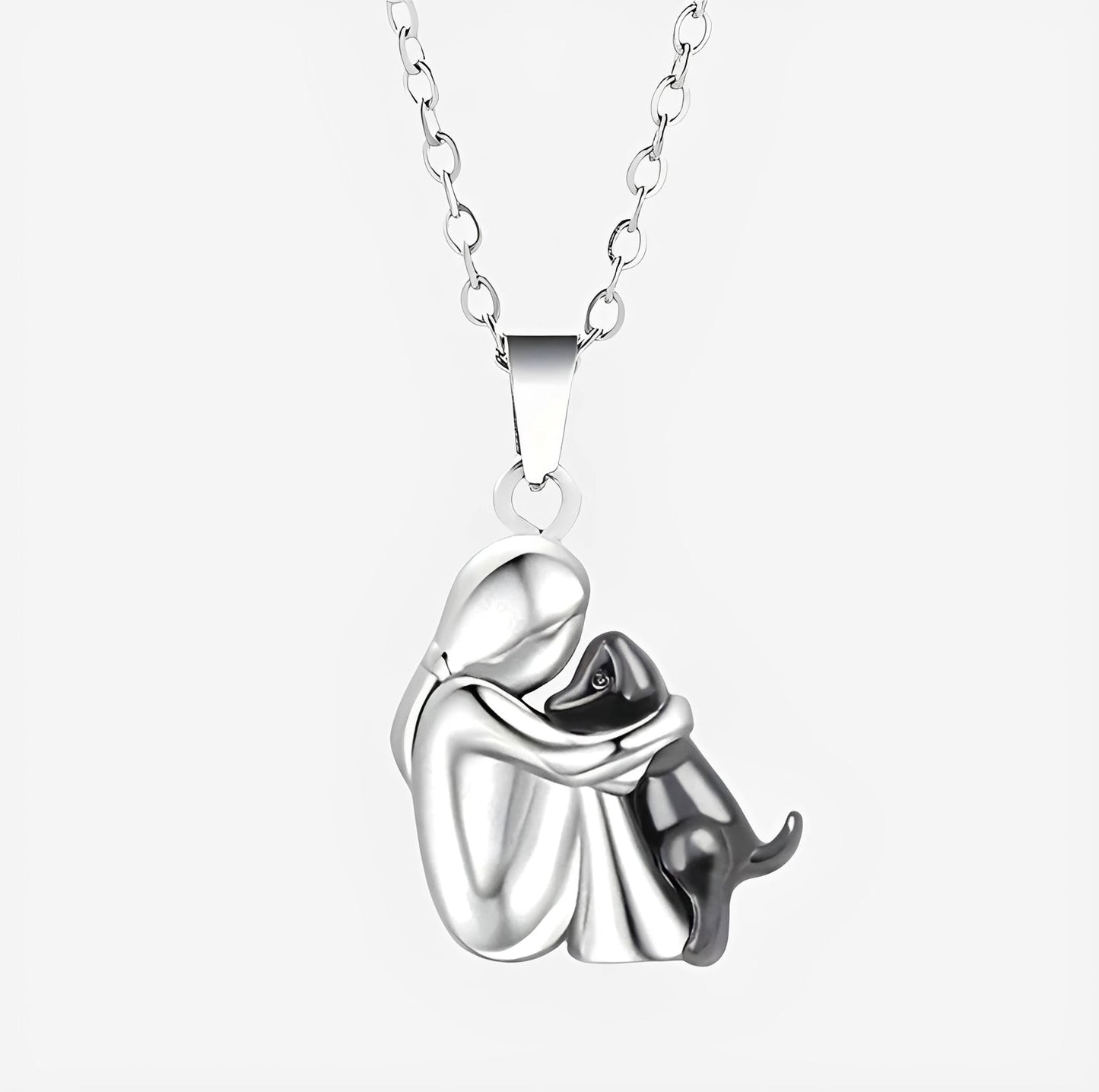Miwa – Necklace with little girl and dog in embrace
