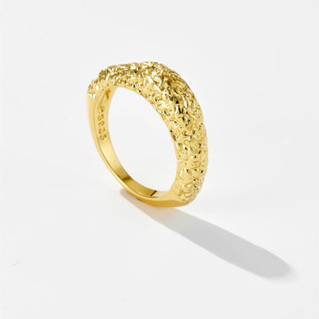Women’s Statement Ring with Organically Structured Surface