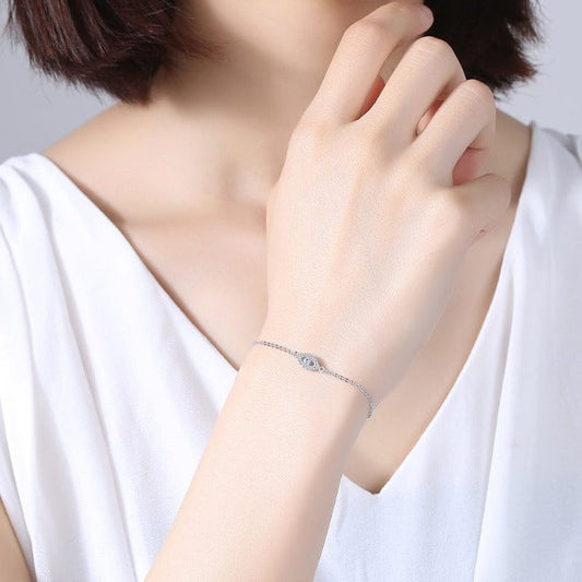 Thalassa – Silver Bracelet with Blue Evil Eye