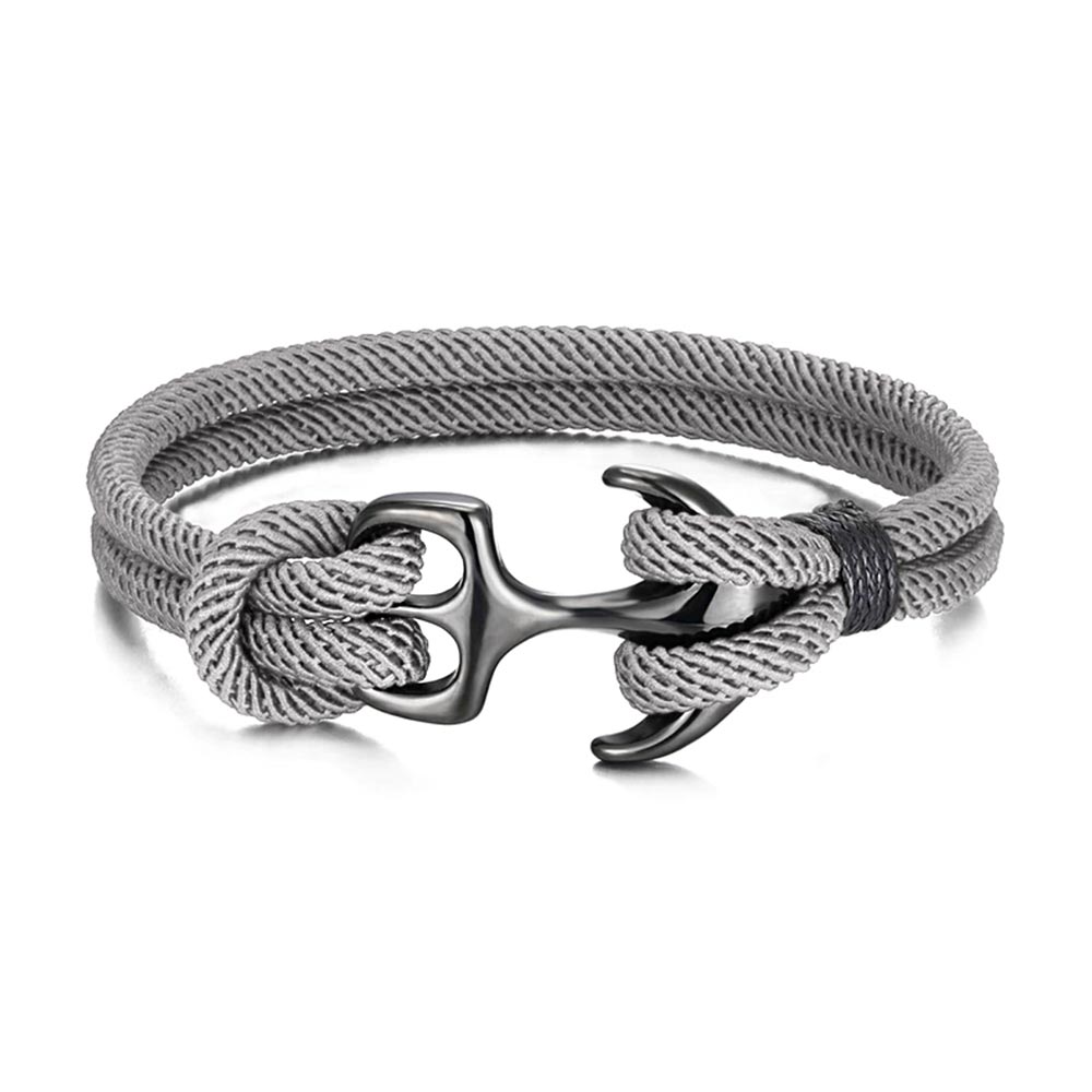 Women’s Adjustable Anchor Bracelet with Braided Rope Cord