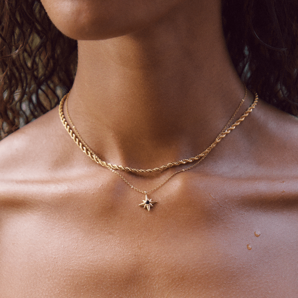 Celestia – Star Guide Necklace with Green Detail