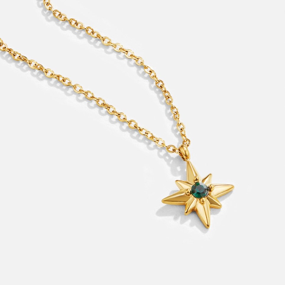 Celestia – Star Guide Necklace with Green Detail