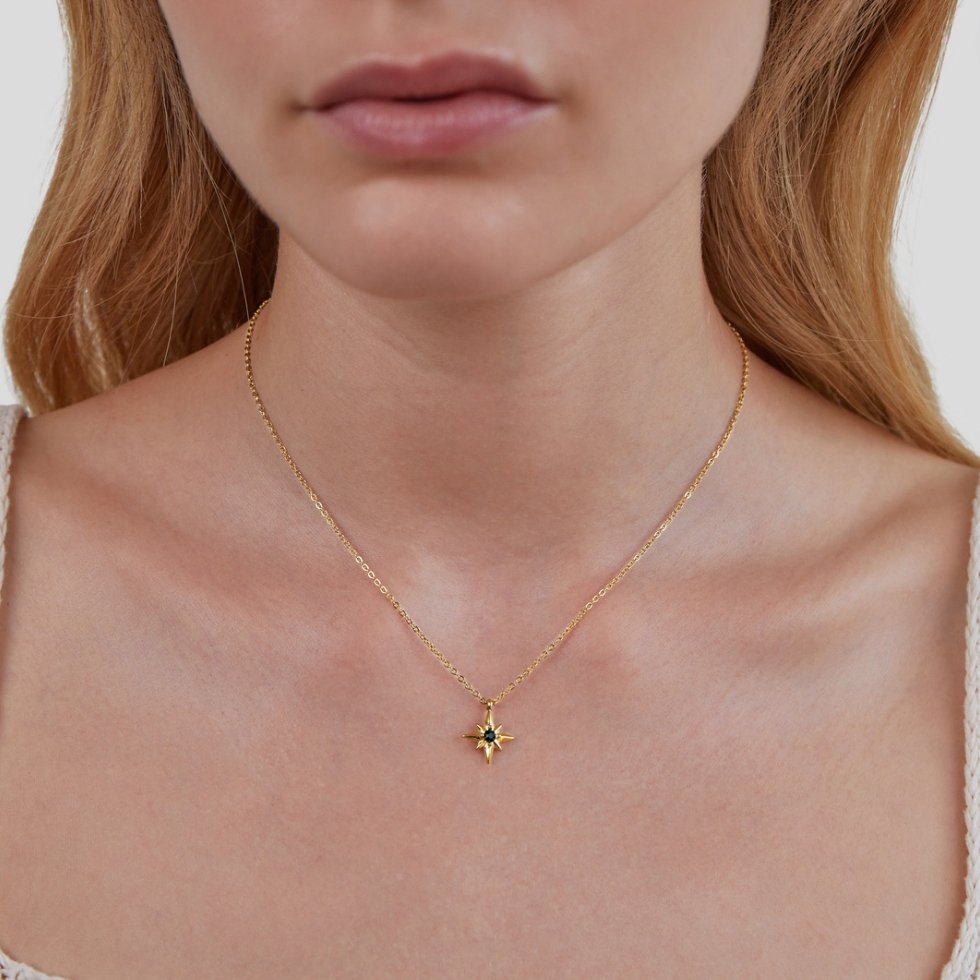 Celestia – Star Guide Necklace with Green Detail