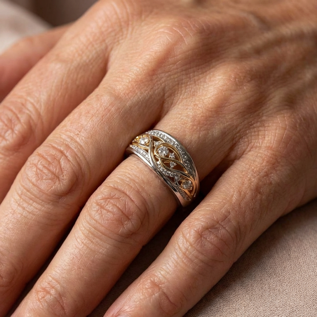 Women's Ring with Hollow Design and Open Structure