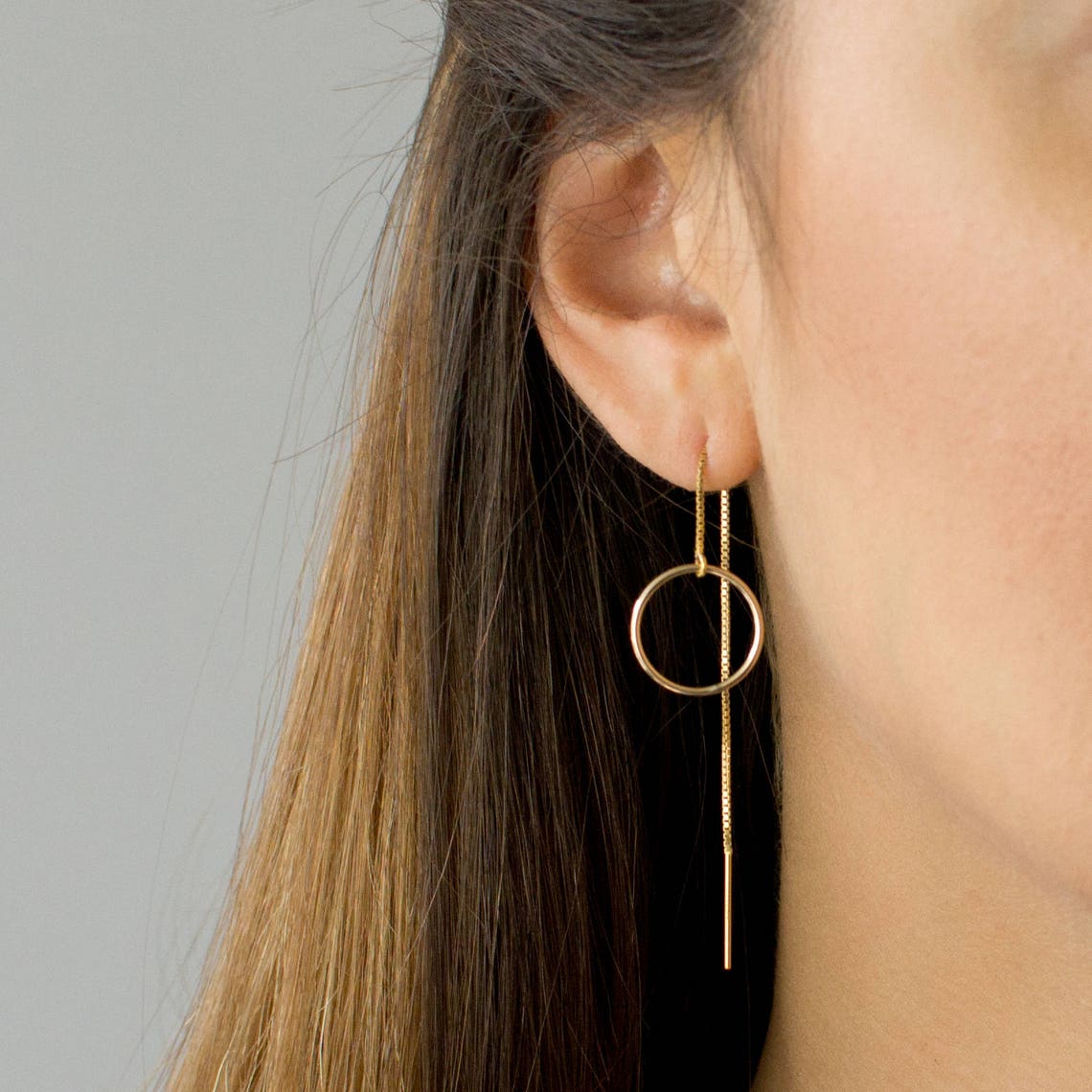 Round Thread Earrings - Long Hanging Earrings