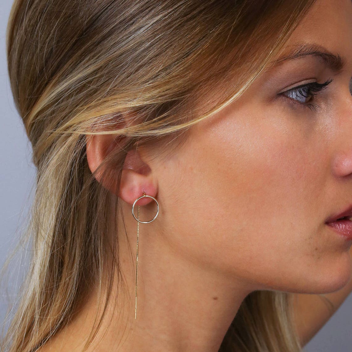 Round Thread Earrings - Long Hanging Earrings