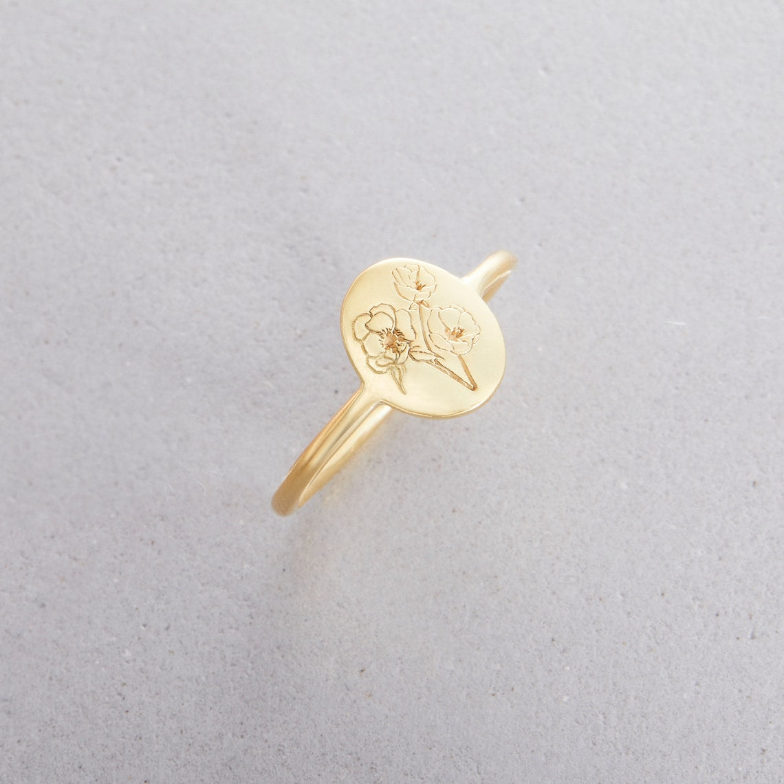 Birthday Flower Ring - Personalized Delicate Ring