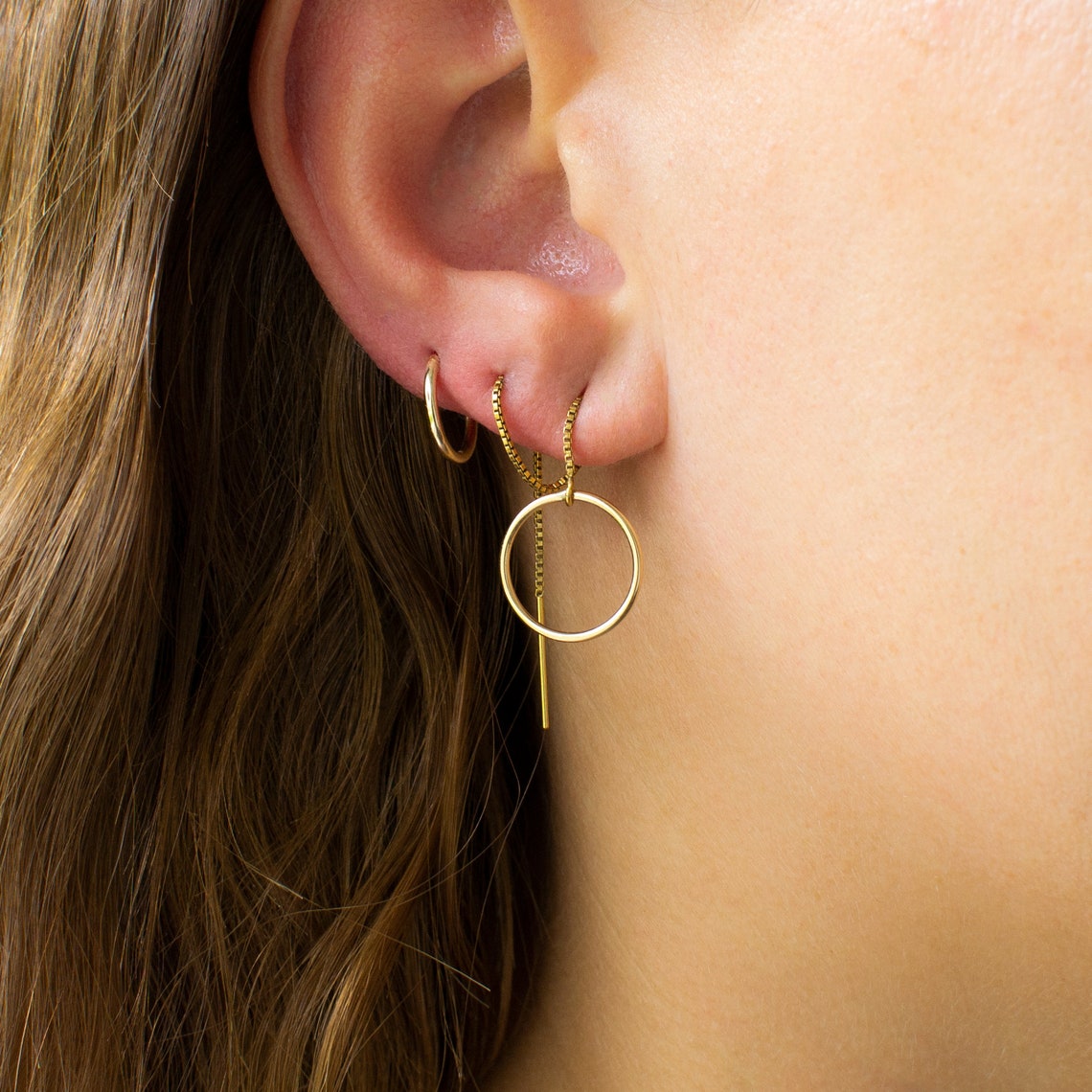 Round Thread Earrings - Long Hanging Earrings