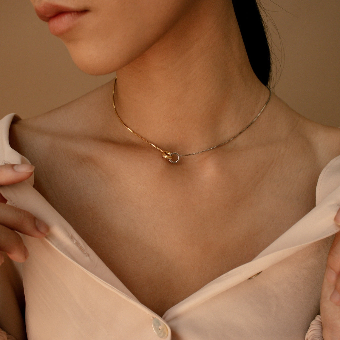Eternal Circle Necklace - Interlinked Circle Necklace