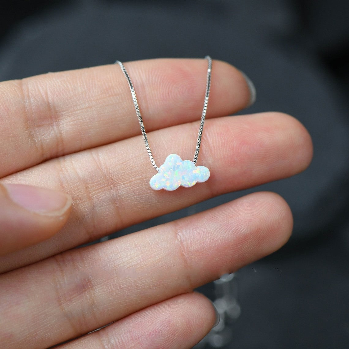 Cloud Opal Necklace - Cloud Pendant Necklace