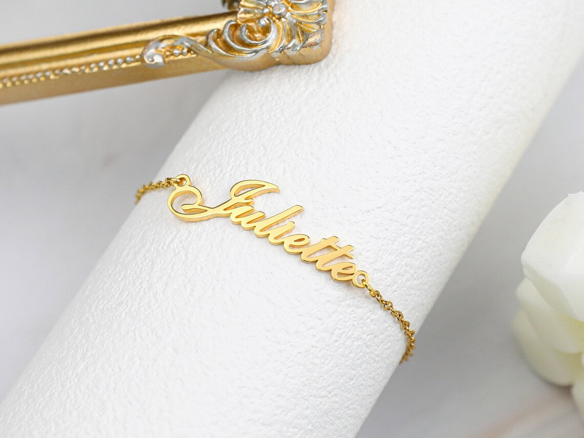 Personalized Golden Name Anklet - With Your Name