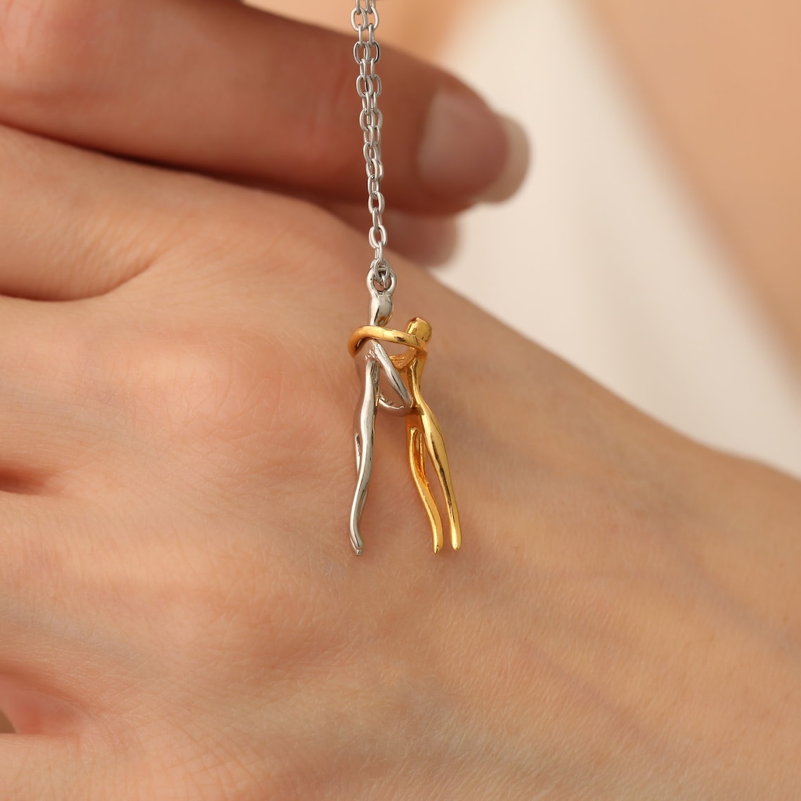 Love Hug Pendant - Couple Hug Necklace