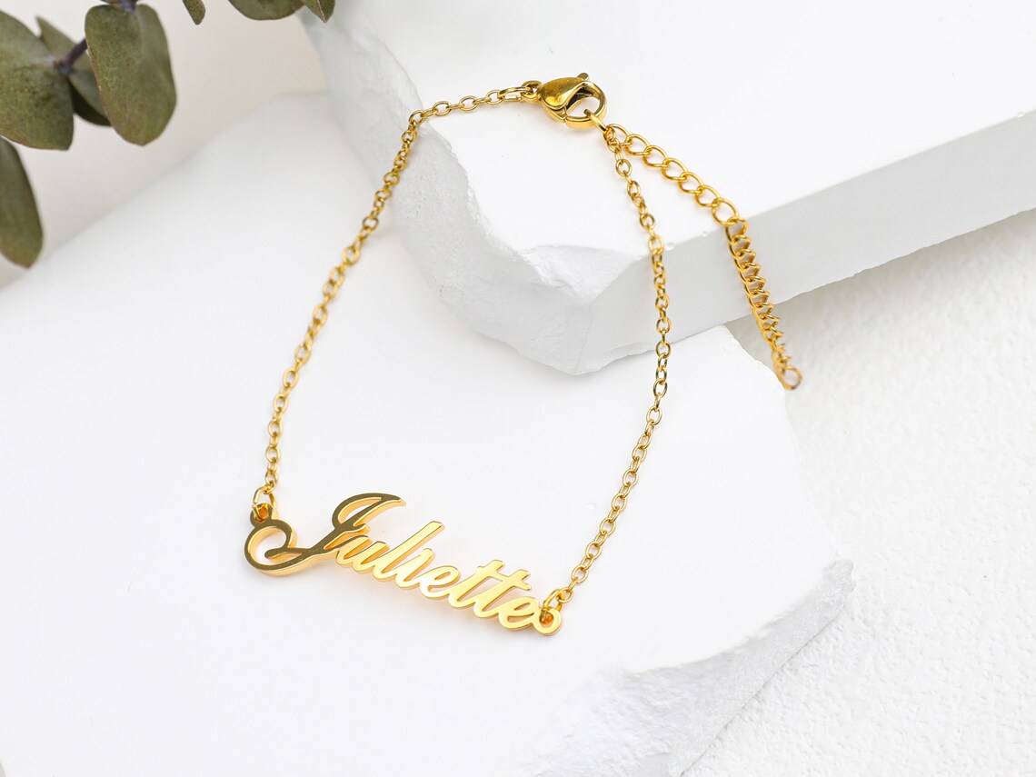 Personalized Golden Name Anklet - With Your Name