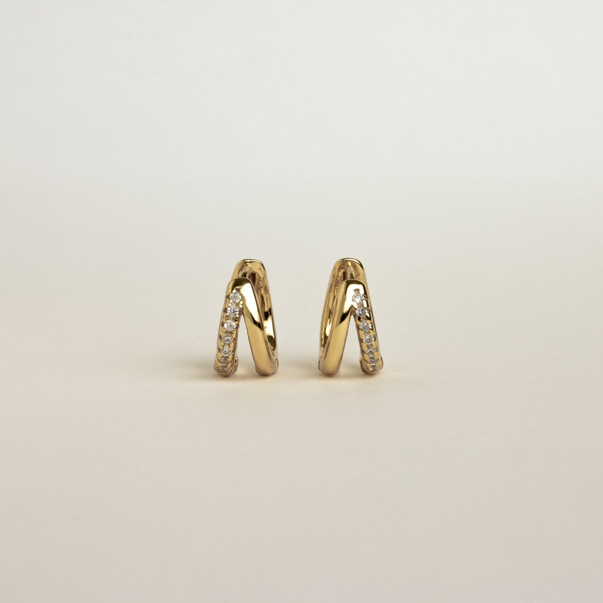 Duo Huggies - Elegant Duo Earrings