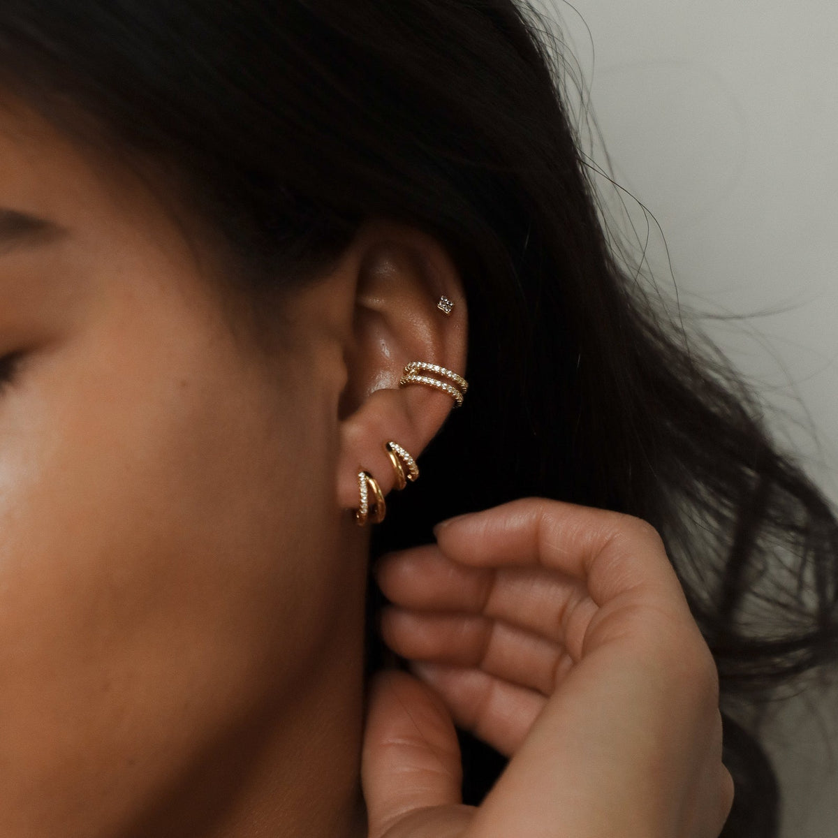 Duo Huggies - Elegant Duo Earrings