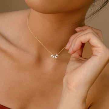Marquise Necklace - Inset Marquise Detail
