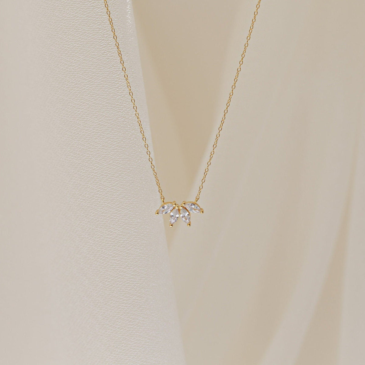 Marquise Necklace - Inset Marquise Detail
