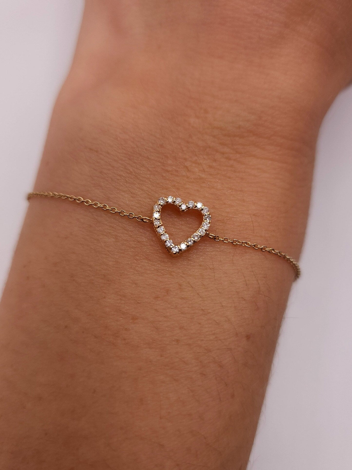 Open Heart Bracelet in Gold