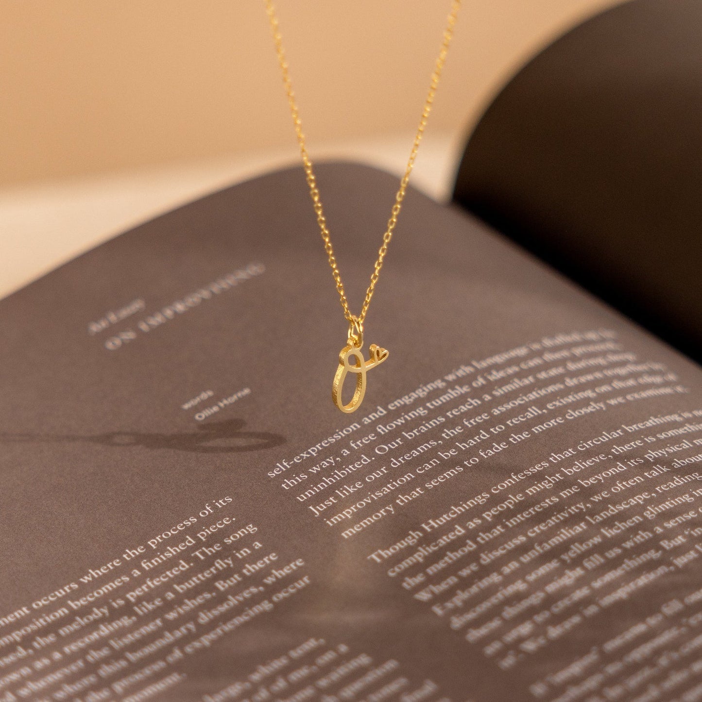 Necklace with Letters - Personalized Initials and Heart