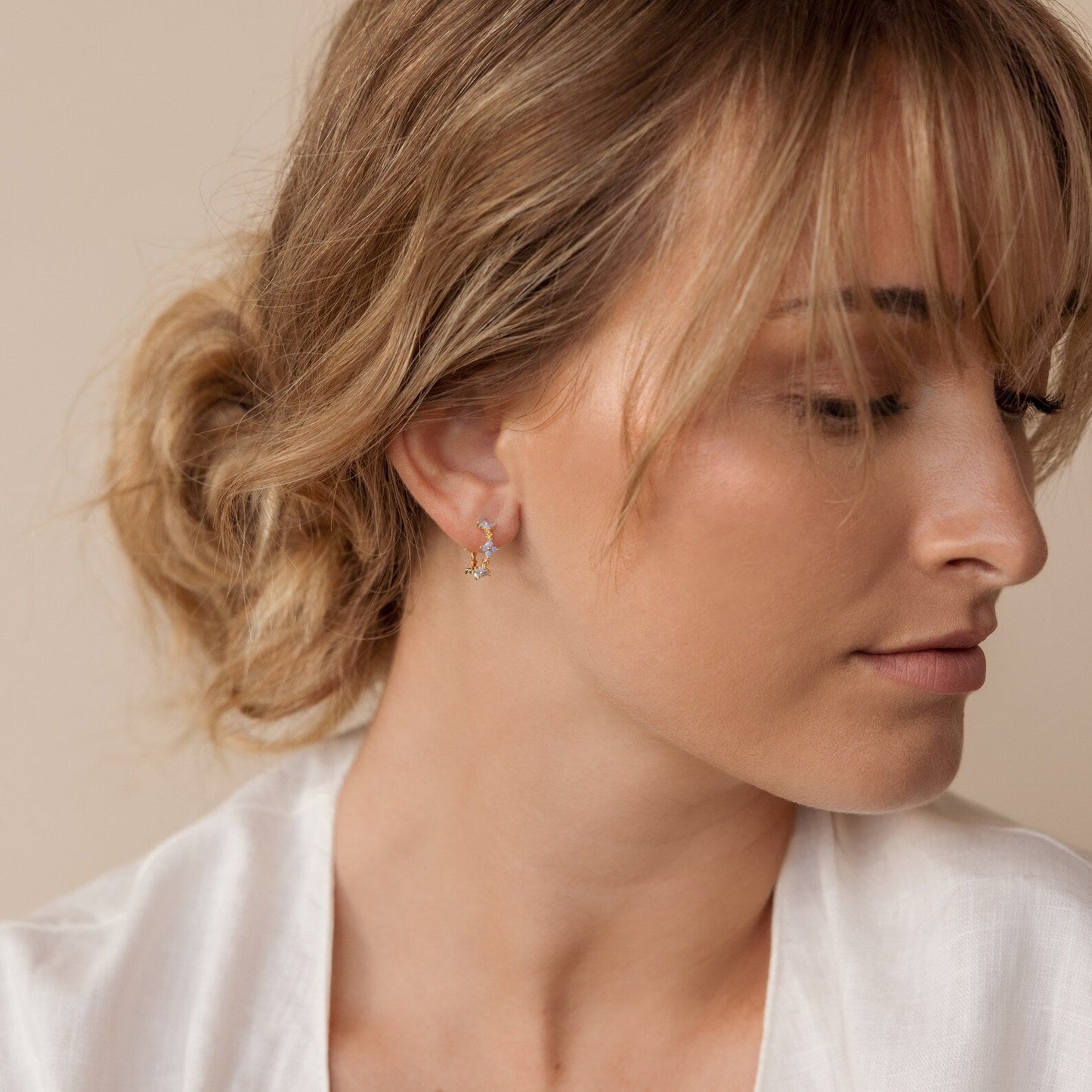 Monument Earrings - Ivy Flower Hoops