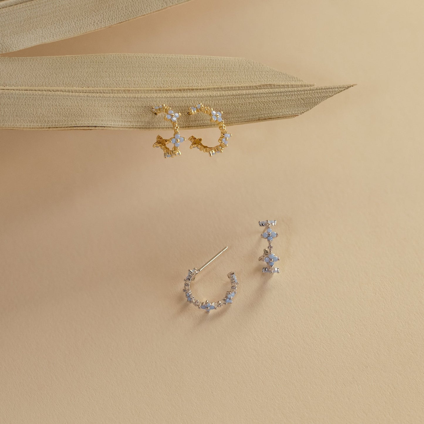 Monument Earrings - Ivy Flower Hoops