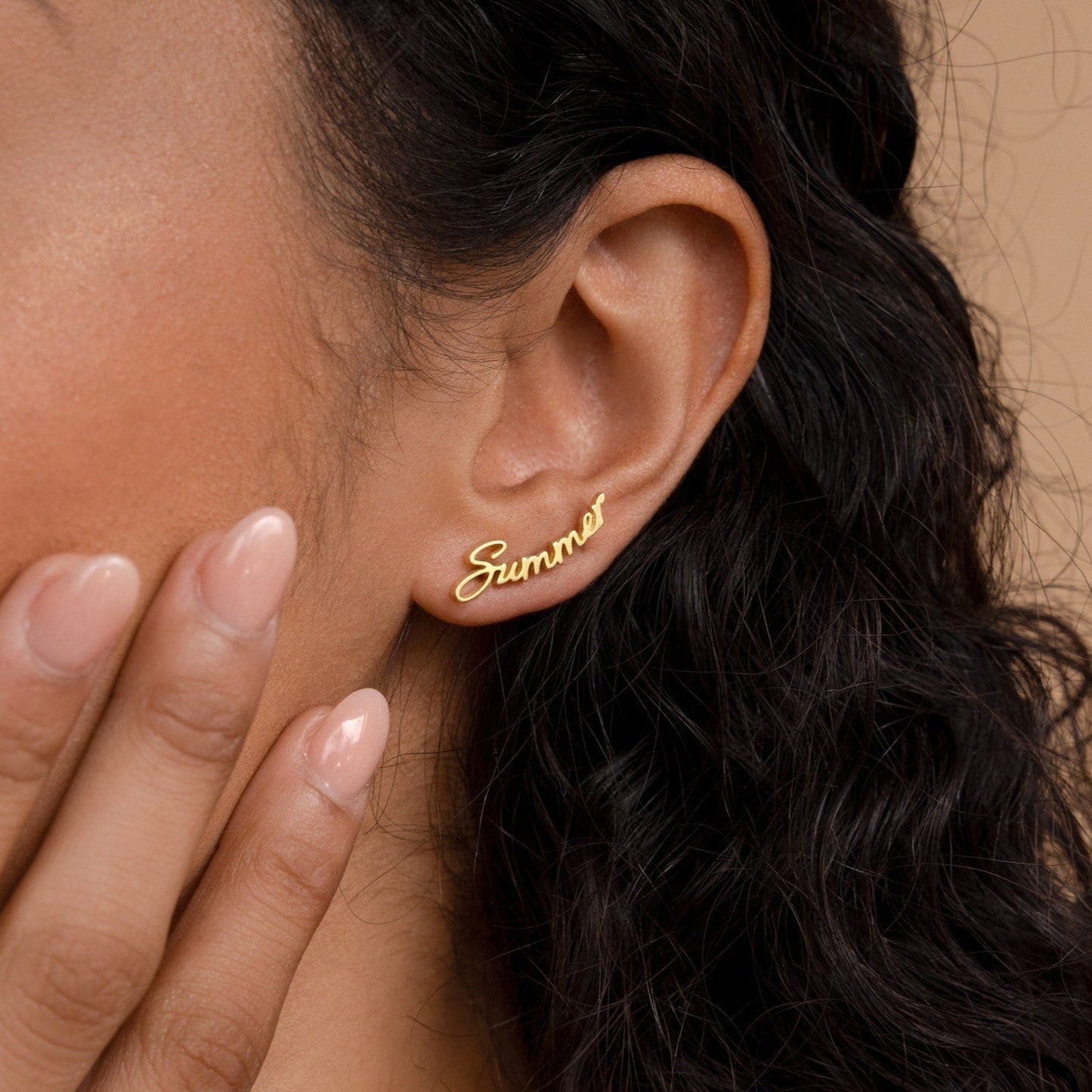 Personalized Name Ear Studs - Simple Earrings