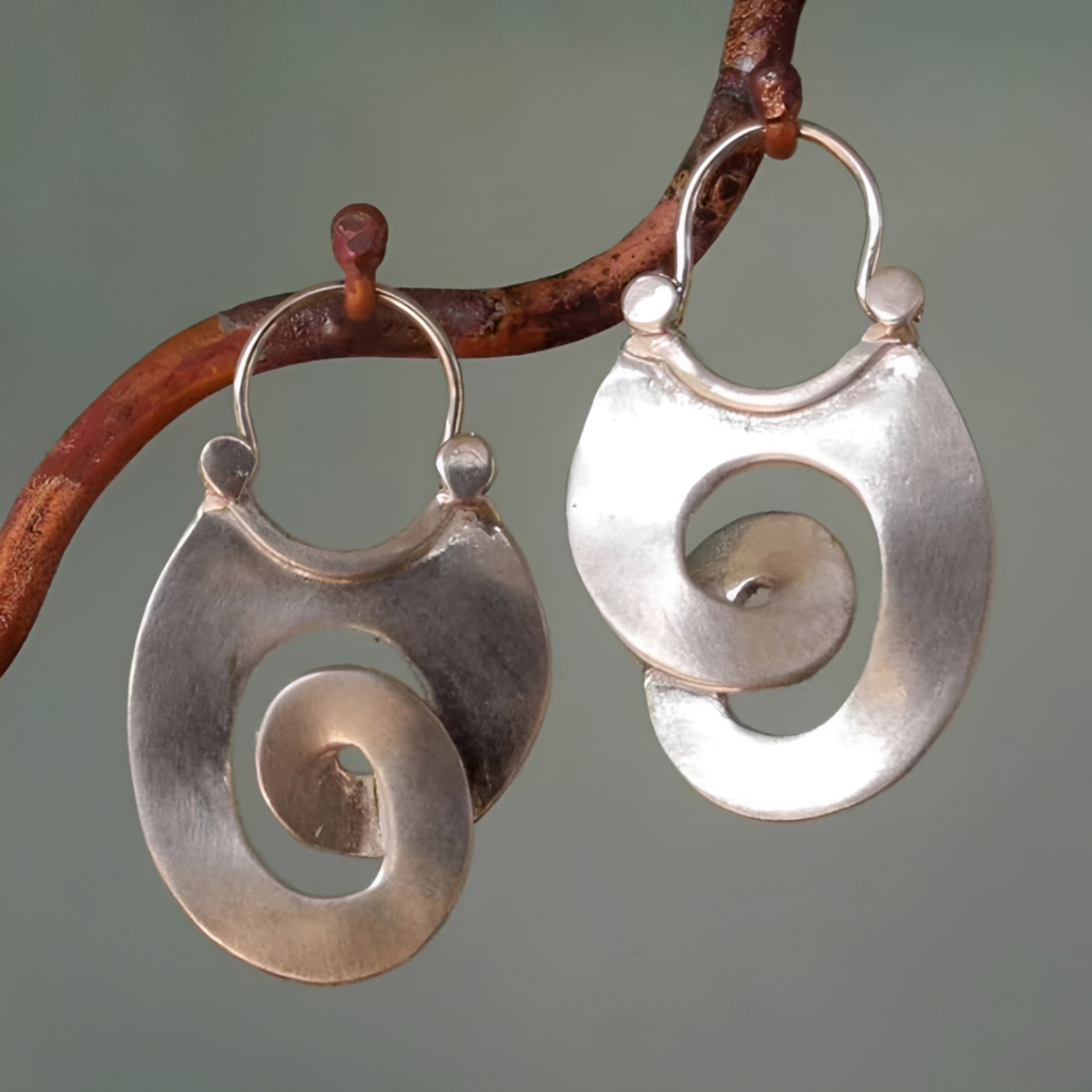 Women's Spiral Earrings in Vintage Design